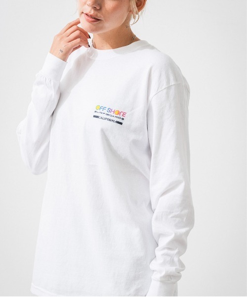 OFFSHORE（オフショア）の「LOGO SURFBOARDS L/S TEE/サーフボーダーズ ロングスリーブティ（Tシャツ/カットソー・メンズ・ホワイト/ブルー/チャコール・S/M/L/XL）」の9枚目の写真