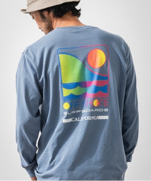 OFFSHORE（オフショア）の「LOGO SURFBOARDS L/S TEE/サーフボーダーズ ロングスリーブティ（Tシャツ/カットソー・メンズ・ホワイト/ブルー/チャコール・S/M/L/XL）」の4枚目の写真