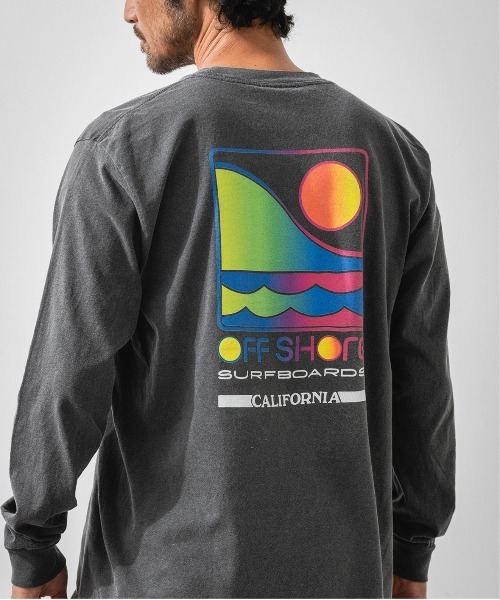 OFFSHORE（オフショア）の「LOGO SURFBOARDS L/S TEE/サーフボーダーズ ロングスリーブティ（Tシャツ/カットソー・メンズ・ホワイト/ブルー/チャコール・S/M/L/XL）」の5枚目の写真