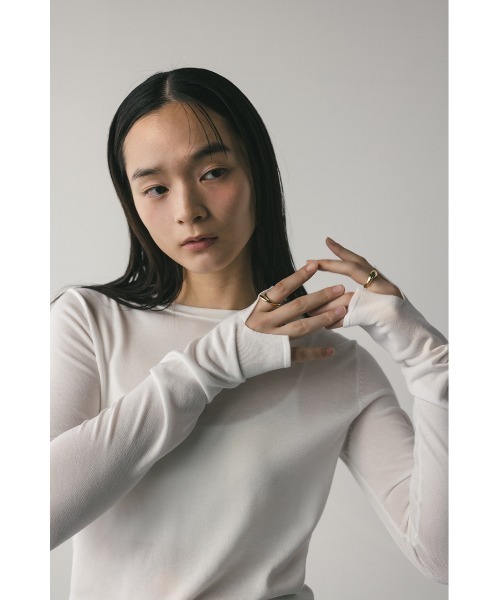 STYLEMIXER(スタイルミキサー)の「スリットスリーブニット(ニット/セーター・レディース・ブラック/ライトグリーン/ホワイト/ライトパープル・FREE)」の6枚目の写真