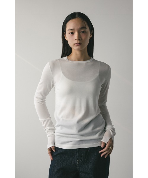 STYLEMIXER(スタイルミキサー)の「スリットスリーブニット(ニット/セーター・レディース・ブラック/ライトグリーン/ホワイト/ライトパープル・FREE)」の7枚目の写真
