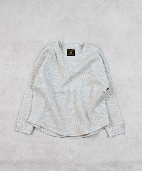 Life Support Products(ライフサポートプロダクツ)の「ワッフルロンT(Tシャツ/カットソー・キッズ・ブルー/杢グレー/チャコール/オレンジ/イエロー/パープル/オフホワイト/ホワイト系その他/グリーン/ピンク/グレー系その他2/ホワイト系/グレー系その他/ホワイト系その他2・100/95/90/80/110/150/140/130/120)」の5枚目の写真