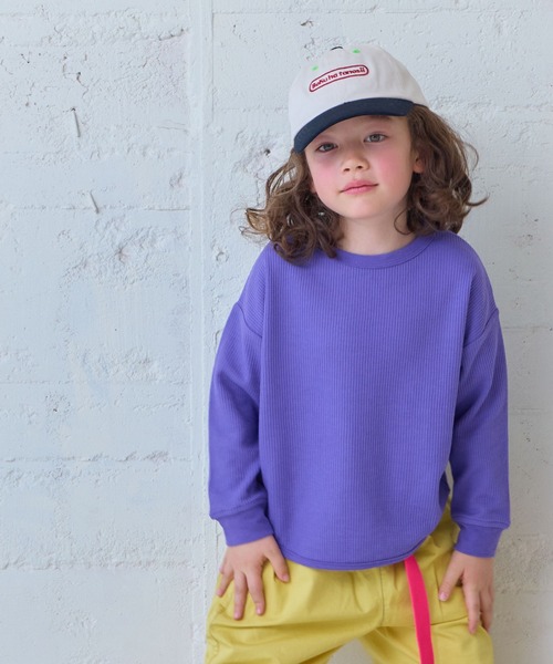 Life Support Products(ライフサポートプロダクツ)の「ワッフルロンT(Tシャツ/カットソー・キッズ・ブルー/杢グレー/チャコール/オレンジ/イエロー/パープル/オフホワイト/ホワイト系その他/グリーン/ピンク/グレー系その他2/ホワイト系/グレー系その他/ホワイト系その他2・100/95/90/80/110/150/140/130/120)」の11枚目の写真