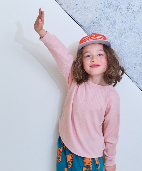 Life Support Products(ライフサポートプロダクツ)の「ワッフルロンT(Tシャツ/カットソー・キッズ・ブルー/杢グレー/チャコール/オレンジ/イエロー/パープル/オフホワイト/ホワイト系その他/グリーン/ピンク/グレー系その他2/ホワイト系/グレー系その他/ホワイト系その他2・100/95/90/80/110/150/140/130/120)」の13枚目の写真