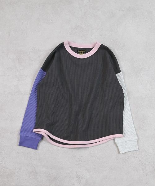 Life Support Products(ライフサポートプロダクツ)の「ワッフルロンT(Tシャツ/カットソー・キッズ・ブルー/杢グレー/チャコール/オレンジ/イエロー/パープル/オフホワイト/ホワイト系その他/グリーン/ピンク/グレー系その他2/ホワイト系/グレー系その他/ホワイト系その他2・100/95/90/80/110/150/140/130/120)」の8枚目の写真