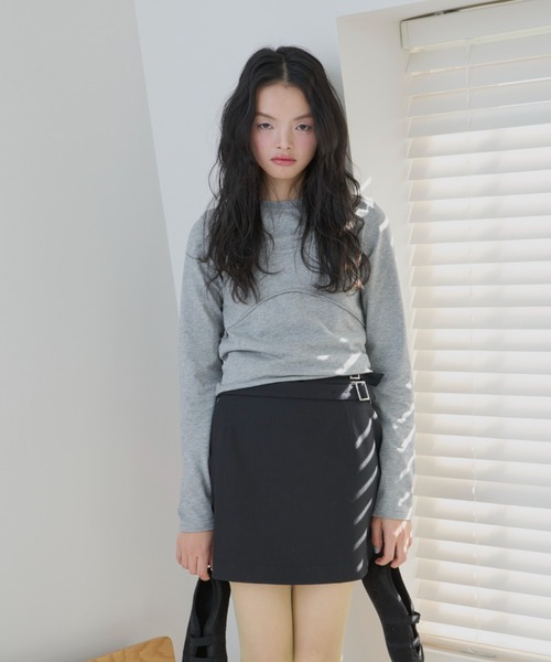 haek（ハク）の「layered pants/レイヤードパンツ（その他パンツ・レディース・ネイビー/ブラック・FREE）」の5枚目の写真