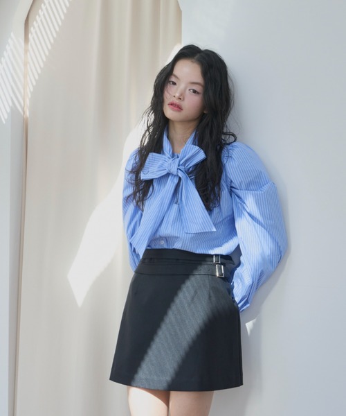 haek（ハク）の「layered pants/レイヤードパンツ（その他パンツ・レディース・ネイビー/ブラック・FREE）」の7枚目の写真