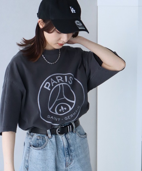 PARIS SAINT-GERMAIN(パリサンジェルマン)の「【Paris Saint-Germain/パリサンジェルマン】ヴィンテージピグメント加工 ロゴエンブレム 半袖Tシャツ(Tシャツ/カットソー・メンズ・スミクロ/ブラック系1・M/L/XL)」の14枚目の写真