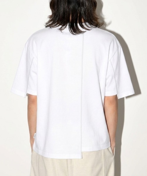 SUPERTHANKS（スーパーサンクス）の「切り替えカット コットンTシャツ/Connect S/S T-shirt（Tシャツ/カットソー・メンズ・ブラック/ホワイト/カーキ・S/M/L）」の22枚目の写真