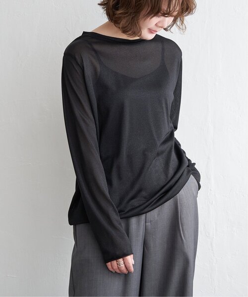 notch.(ノッチ)の「ラメシアーロンT(Tシャツ/カットソー・レディース・ブラック/ベージュ/シルバー・M)」の4枚目の写真