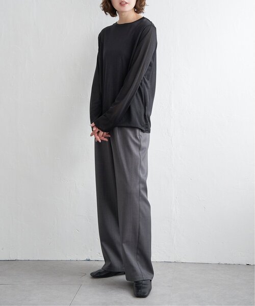notch.(ノッチ)の「ラメシアーロンT(Tシャツ/カットソー・レディース・ブラック/ベージュ/シルバー・M)」の7枚目の写真