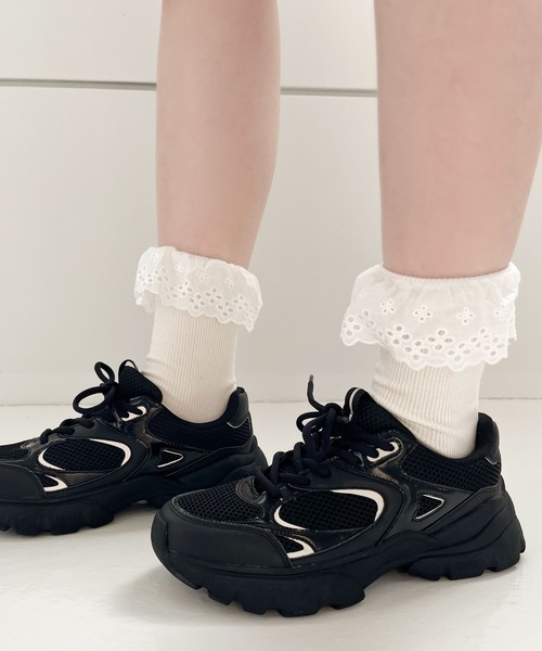 RUBY AND YOU（ルビーアンドユー）の「［select］レースソックス（ソックス/靴下・レディース・ブルー/ライトグレー/オフホワイト・FREE）」の5枚目の写真