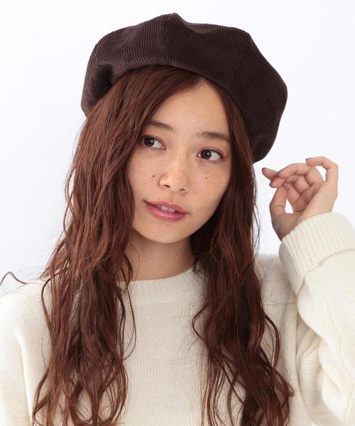 Another Edition（アナザーエディション）の「コーデュロイベレー帽/AE Cord ベレー（ハンチング/ベレー帽・レディース・ベージュ/ダークブラウン/オリーブ・フリー）」の2枚目の写真