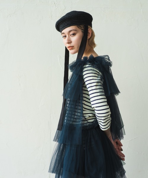 ORIENT MILLINERY（オリエント ミリナリー）の「JENNE【ｼﾞｪﾝﾇ】（ハンチング/ベレー帽・レディース・ブラック/カーキ/ブラウン/ベージュ・FREE）」の9枚目の写真