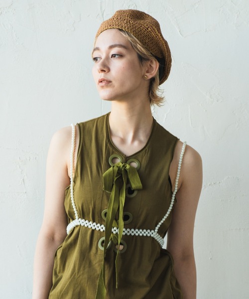 ORIENT MILLINERY（オリエント ミリナリー）の「JENNE【ｼﾞｪﾝﾇ】（ハンチング/ベレー帽・レディース・ブラック/カーキ/ブラウン/ベージュ・FREE）」の14枚目の写真