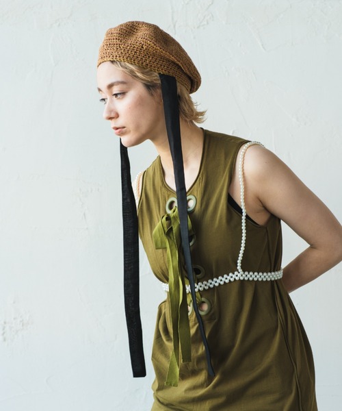 ORIENT MILLINERY（オリエント ミリナリー）の「JENNE【ｼﾞｪﾝﾇ】（ハンチング/ベレー帽・レディース・ブラック/カーキ/ブラウン/ベージュ・FREE）」の15枚目の写真