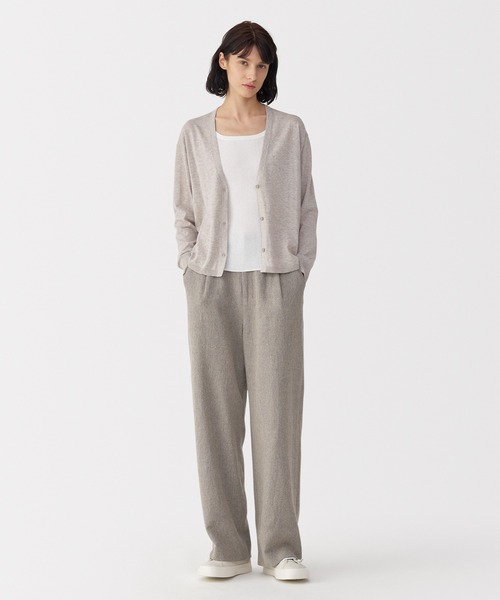 MUJI Labo(ムジラボ)の「〔MUJI Labo〕婦人 コットンハイゲージニットカーディガン(カーディガン/ボレロ・レディース・オートミール/ブラック/アイボリー・XL/L/M/S)」の3枚目の写真