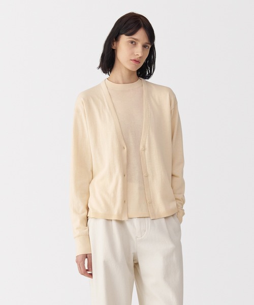 MUJI Labo(ムジラボ)の「〔MUJI Labo〕婦人 コットンハイゲージニットカーディガン(カーディガン/ボレロ・レディース・オートミール/ブラック/アイボリー・XL/L/M/S)」の20枚目の写真