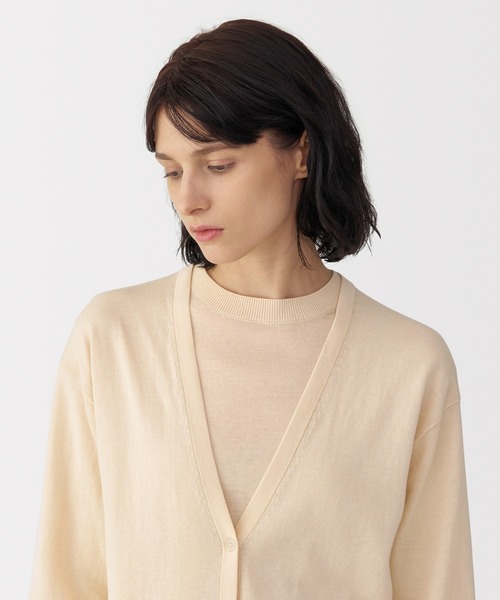 MUJI Labo(ムジラボ)の「〔MUJI Labo〕婦人 コットンハイゲージニットカーディガン(カーディガン/ボレロ・レディース・オートミール/ブラック/アイボリー・XL/L/M/S)」の15枚目の写真