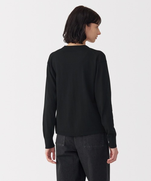 MUJI Labo(ムジラボ)の「〔MUJI Labo〕婦人 コットンハイゲージニットカーディガン(カーディガン/ボレロ・レディース・オートミール/ブラック/アイボリー・XL/L/M/S)」の8枚目の写真