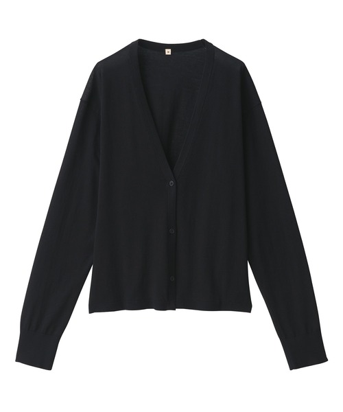 MUJI Labo(ムジラボ)の「〔MUJI Labo〕婦人 コットンハイゲージニットカーディガン(カーディガン/ボレロ・レディース・オートミール/ブラック/アイボリー・XL/L/M/S)」の10枚目の写真