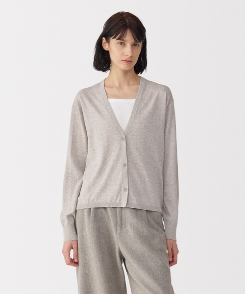 MUJI Labo(ムジラボ)の「〔MUJI Labo〕婦人 コットンハイゲージニットカーディガン(カーディガン/ボレロ・レディース・オートミール/ブラック/アイボリー・XL/L/M/S)」の12枚目の写真