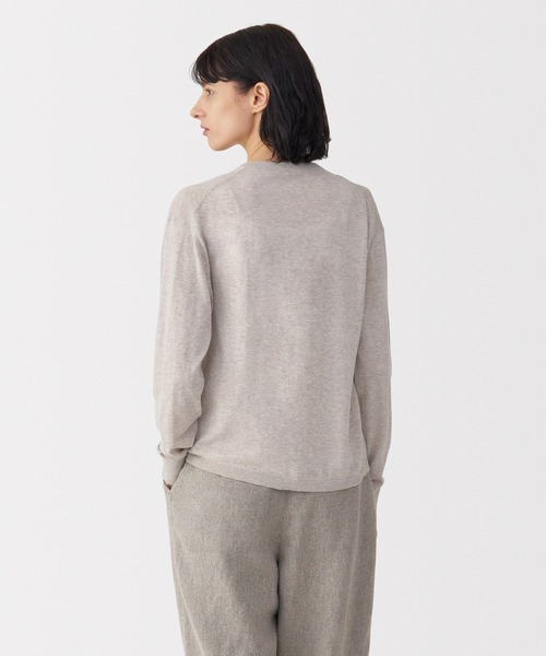 MUJI Labo(ムジラボ)の「〔MUJI Labo〕婦人 コットンハイゲージニットカーディガン(カーディガン/ボレロ・レディース・オートミール/ブラック/アイボリー・XL/L/M/S)」の4枚目の写真