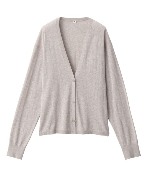 MUJI Labo(ムジラボ)の「〔MUJI Labo〕婦人 コットンハイゲージニットカーディガン(カーディガン/ボレロ・レディース・オートミール/ブラック/アイボリー・XL/L/M/S)」の6枚目の写真