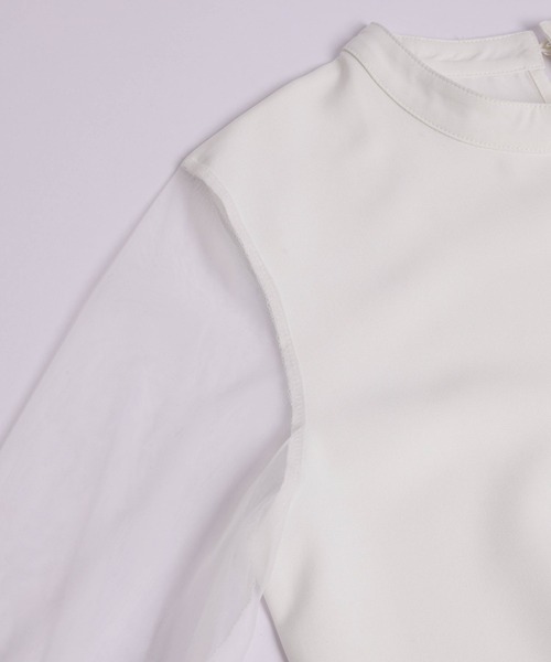 AMELY(エミリー)の「シアースリーブ フリルヘムトップス(シャツ/ブラウス・レディース・ブラック/ホワイト・フリー)」の17枚目の写真