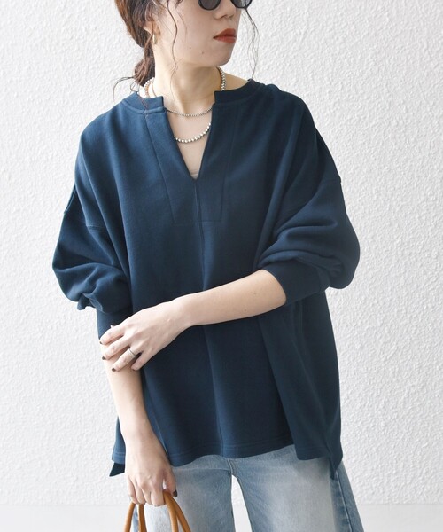 SHIPS any:〈洗濯機可能〉USAコットン 裏毛 スキッパー ルーズ