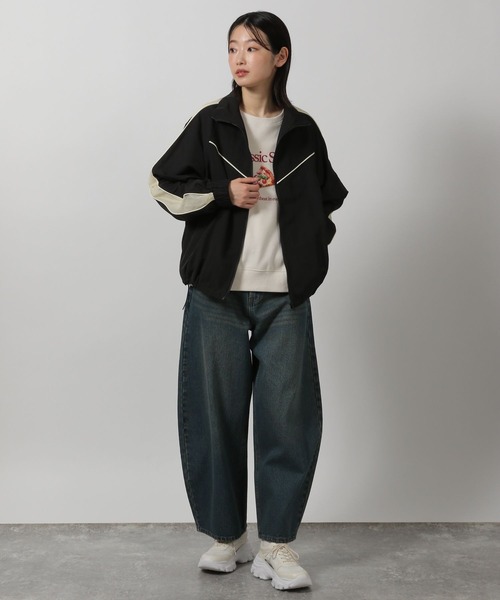 LAKOLE(ラコレ)の「シアー配色トラックジャケット / 291794(ブルゾン・レディース・ブラック/アイボリー/ネイビー・FREE)」の8枚目の写真