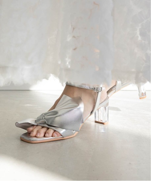 セール】ビッグリボンクリアヒールサンダル（サンダル）｜RANDA