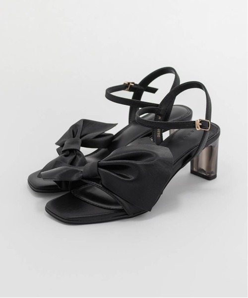 Donna Karan リボン 編み上げクリアヒールサンダル セール】ビッグリボンクリアヒールサンダル（サンダル）｜RANDA