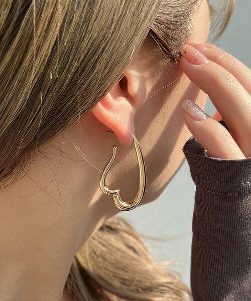 セール】〈GOLDY/ゴールディ〉ハートフープピアス（ピアス（両耳