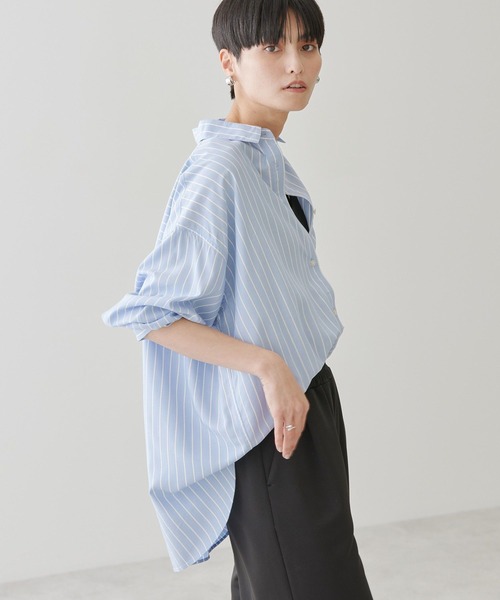 AMERICAN HOLIC(アメリカンホリック)の「サラックールバックタックシャツ(シャツ/ブラウス・レディース・ミント/サックスブルー/ピンク系その他/ブルー系その他7/イエロー系その他2・M/L)」の11枚目の写真