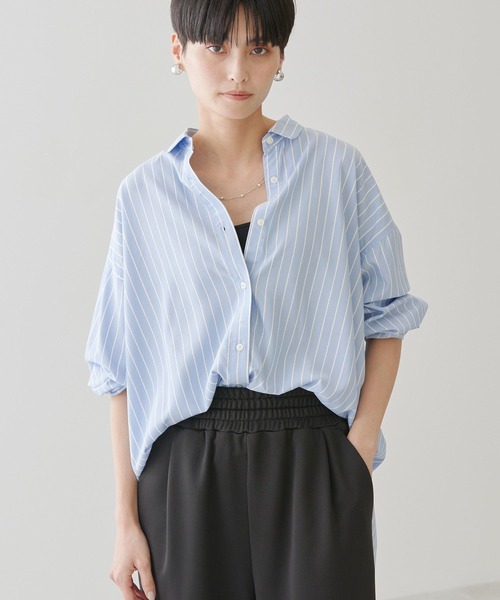 AMERICAN HOLIC(アメリカンホリック)の「サラックールバックタックシャツ(シャツ/ブラウス・レディース・ミント/サックスブルー/ピンク系その他/ブルー系その他7/イエロー系その他2・M/L)」の9枚目の写真