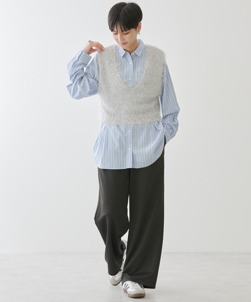 AMERICAN HOLIC(アメリカンホリック)の「サラックールバックタックシャツ(シャツ/ブラウス・レディース・ミント/サックスブルー/ピンク系その他/ブルー系その他7/イエロー系その他2・M/L)」の7枚目の写真