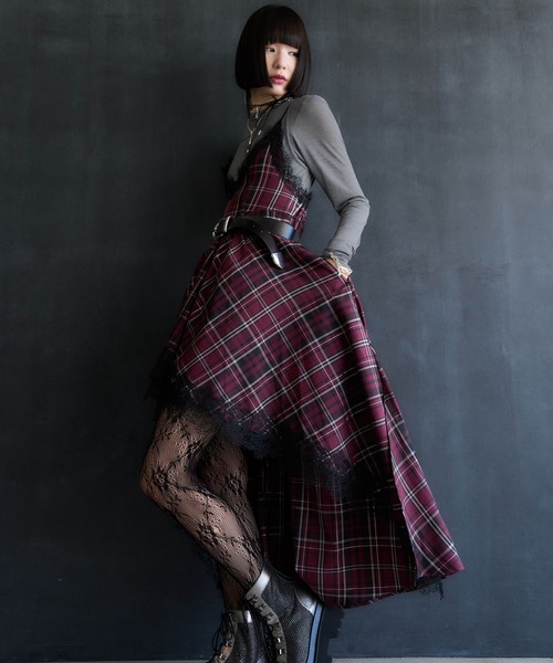 HARE（ハレ）の「【EDGY MODE】タータンチェックキャミワンピース(HARE