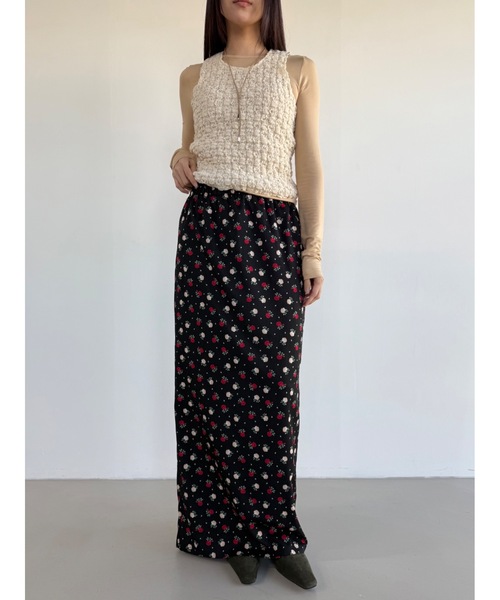 Didot.showroom（ディドット ショールーム）の「【DIDOT.】フラワープリントバンディンロングスカート（スカート・レディース・ブラック/ブルー/アイボリー・FREE）」の20枚目の写真