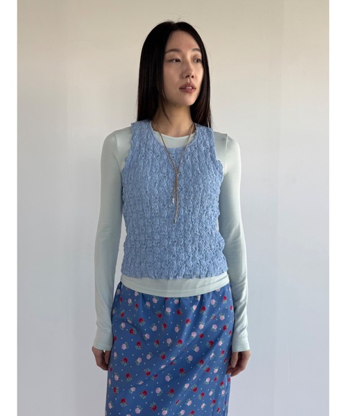 Didot.showroom（ディドット ショールーム）の「【DIDOT.】フラワープリントバンディンロングスカート（スカート・レディース・ブラック/ブルー/アイボリー・FREE）」の5枚目の写真