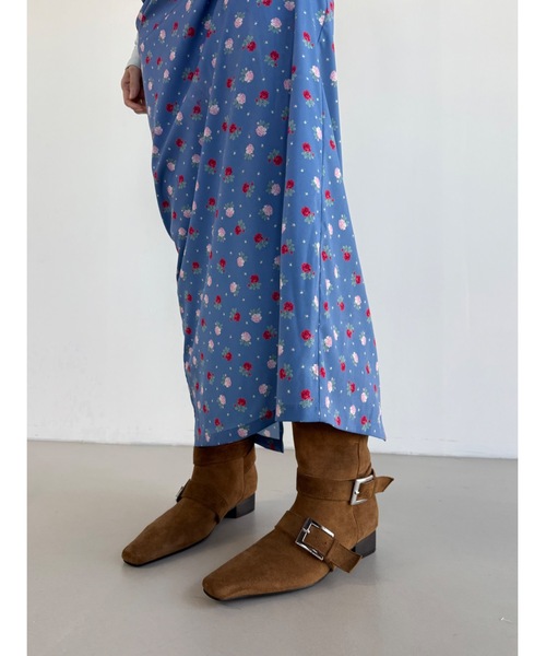 Didot.showroom（ディドット ショールーム）の「【DIDOT.】フラワープリントバンディンロングスカート（スカート・レディース・ブラック/ブルー/アイボリー・FREE）」の8枚目の写真