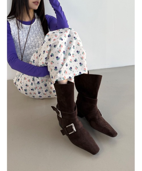 Didot.showroom（ディドット ショールーム）の「【DIDOT.】フラワープリントバンディンロングスカート（スカート・レディース・ブラック/ブルー/アイボリー・FREE）」の19枚目の写真