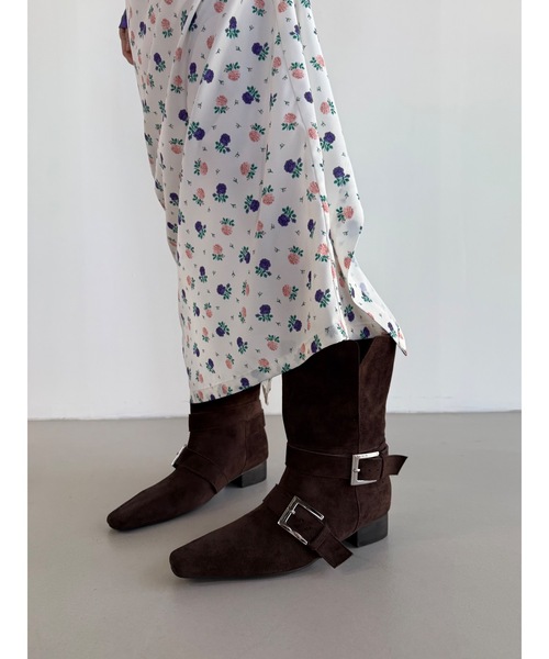 Didot.showroom（ディドット ショールーム）の「【DIDOT.】フラワープリントバンディンロングスカート（スカート・レディース・ブラック/ブルー/アイボリー・FREE）」の18枚目の写真