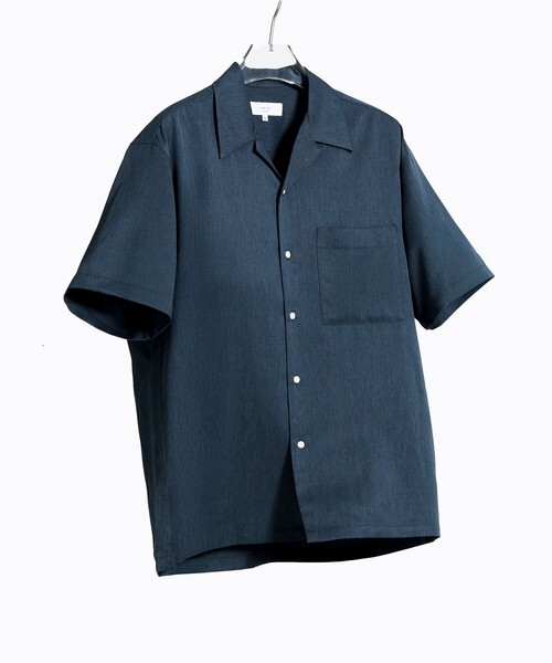 B:MING by BEAMS(ビーミングバイビームス)の「<ビジカジ対応>【セットアップ対応】接触冷感 速乾 防しわ クールファイバー ユーティリティ オープンカラー シャツ(シャツ/ブラウス・メンズ・ネイビー/グレー/チャコールグレー・S/M/L/XL)」の1枚目の写真