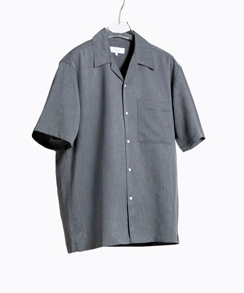 B:MING by BEAMS(ビーミングバイビームス)の「<ビジカジ対応>【セットアップ対応】接触冷感 速乾 防しわ クールファイバー ユーティリティ オープンカラー シャツ(シャツ/ブラウス・メンズ・ネイビー/グレー/チャコールグレー・S/M/L/XL)」の3枚目の写真