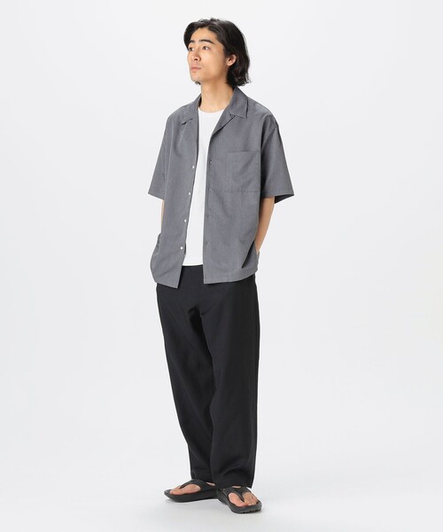 B:MING by BEAMS(ビーミングバイビームス)の「<ビジカジ対応>【セットアップ対応】接触冷感 速乾 防しわ クールファイバー ユーティリティ オープンカラー シャツ(シャツ/ブラウス・メンズ・ネイビー/グレー/チャコールグレー・S/M/L/XL)」の16枚目の写真