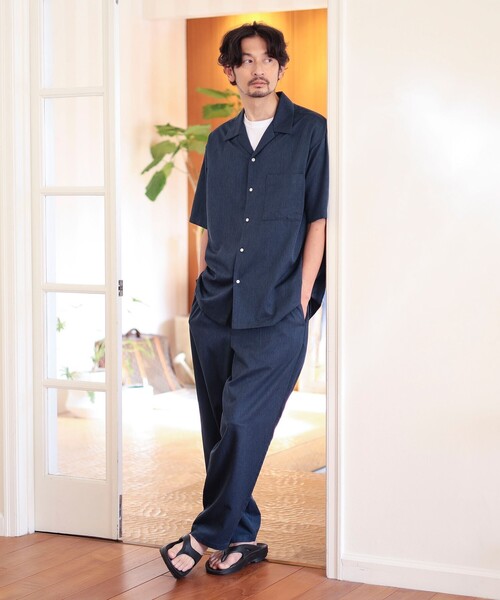 B:MING by BEAMS(ビーミングバイビームス)の「<ビジカジ対応>【セットアップ対応】接触冷感 速乾 防しわ クールファイバー ユーティリティ オープンカラー シャツ(シャツ/ブラウス・メンズ・ネイビー/グレー/チャコールグレー・S/M/L/XL)」の19枚目の写真