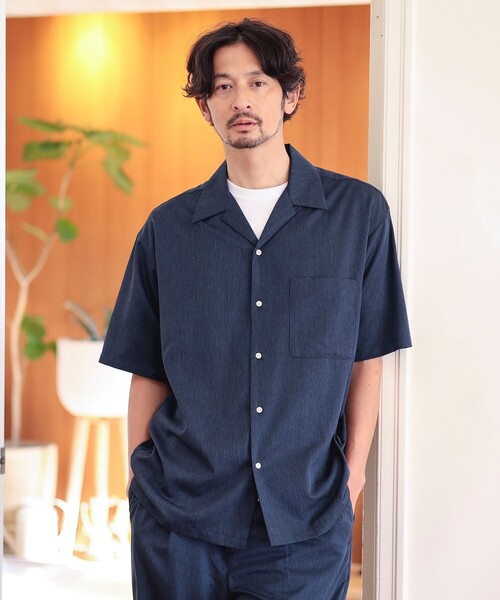 B:MING by BEAMS(ビーミングバイビームス)の「<ビジカジ対応>【セットアップ対応】接触冷感 速乾 防しわ クールファイバー ユーティリティ オープンカラー シャツ(シャツ/ブラウス・メンズ・ネイビー/グレー/チャコールグレー・S/M/L/XL)」の21枚目の写真
