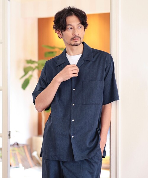 B:MING by BEAMS(ビーミングバイビームス)の「<ビジカジ対応>【セットアップ対応】接触冷感 速乾 防しわ クールファイバー ユーティリティ オープンカラー シャツ(シャツ/ブラウス・メンズ・ネイビー/グレー/チャコールグレー・S/M/L/XL)」の22枚目の写真