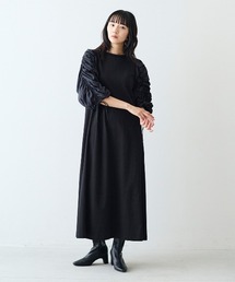 MEDE19F 異素材スリーブワンピース